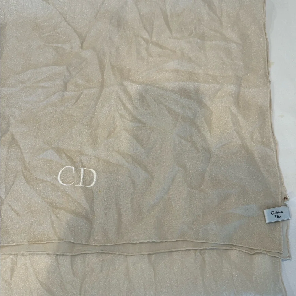 Authentic Dior sheer & shiny silk scarf